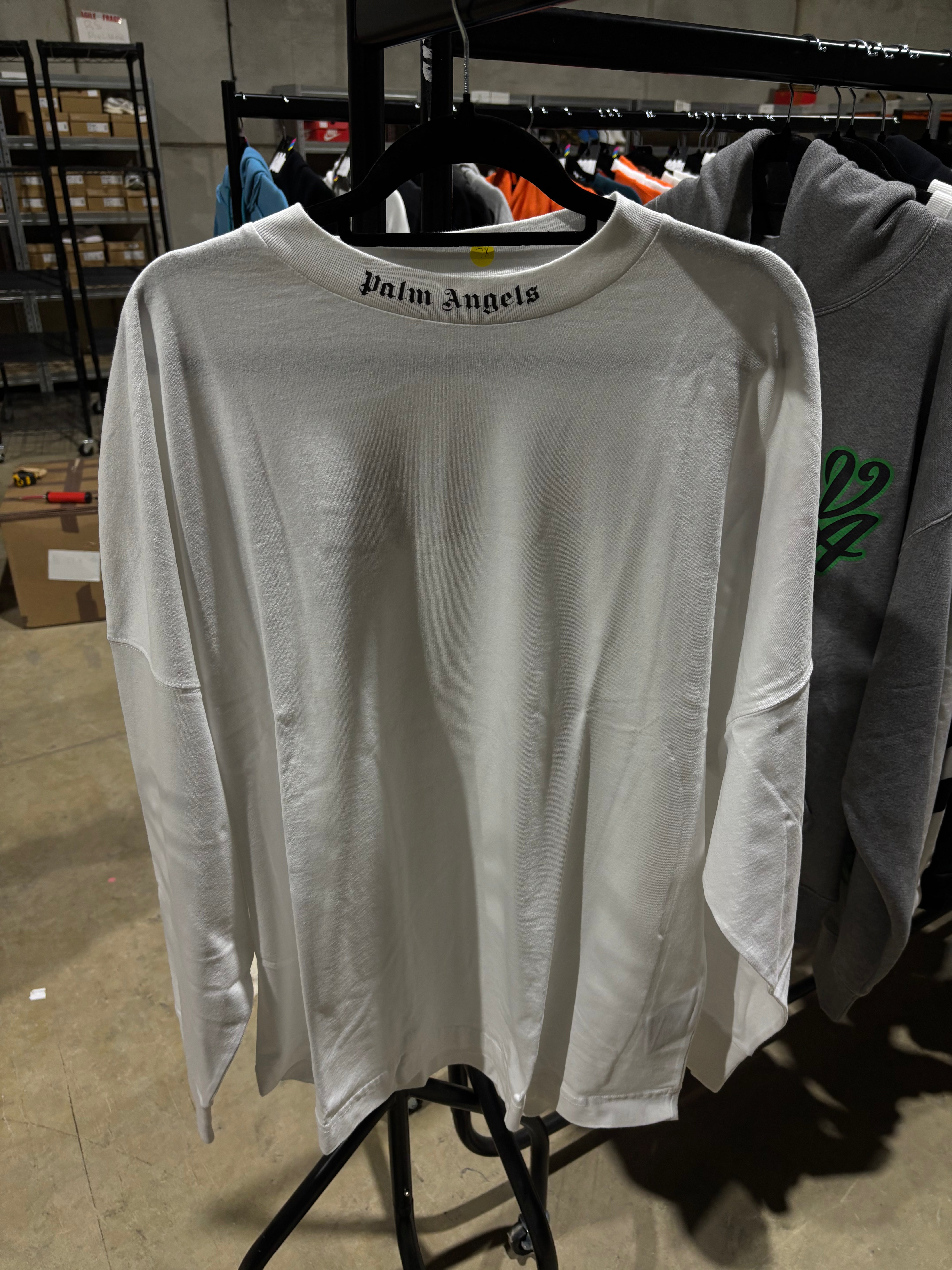Palm Angles Double Logo Long Sleeve Tee White
