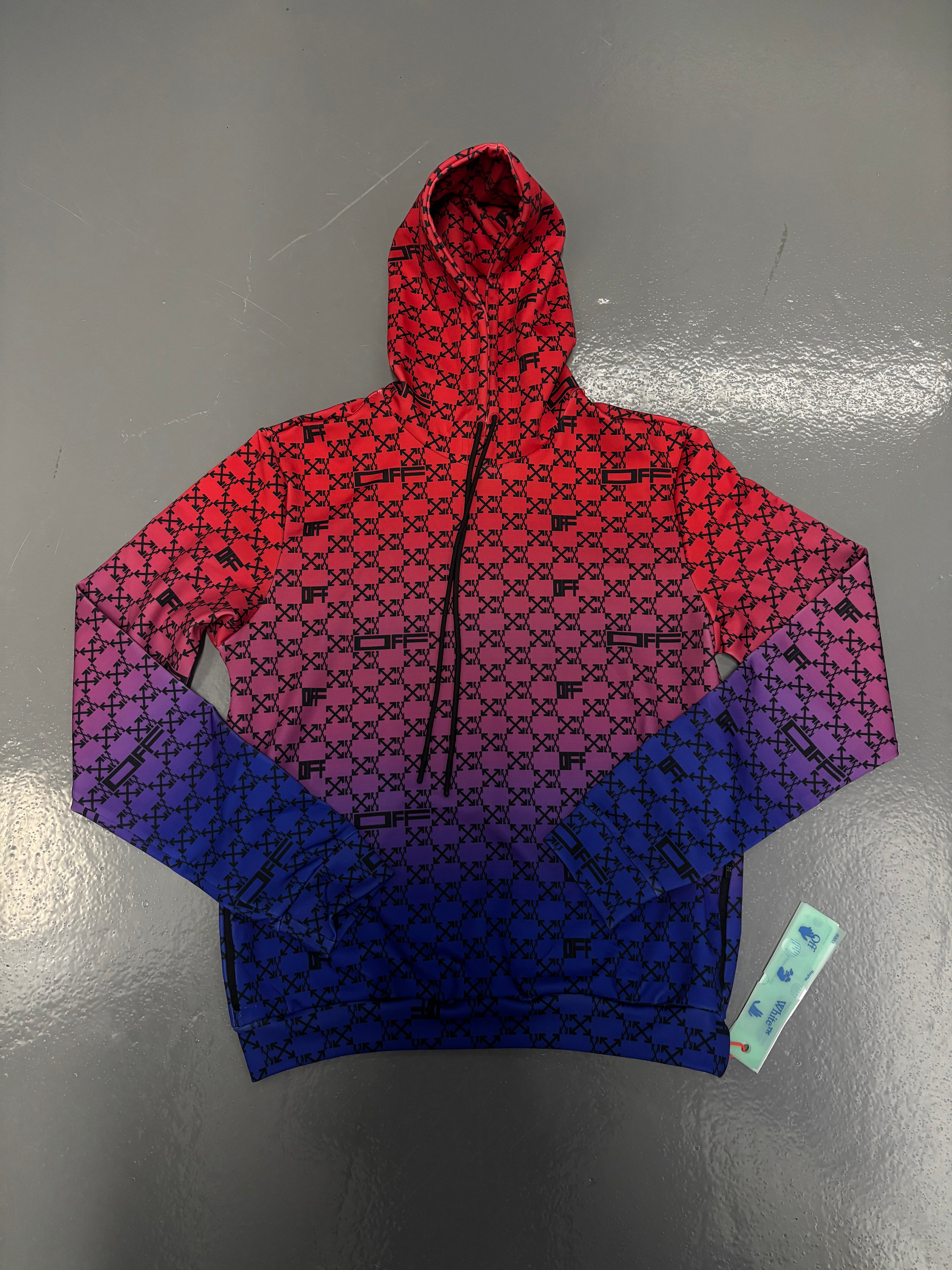 Off White Monogram Hoodie Multicolor Red
