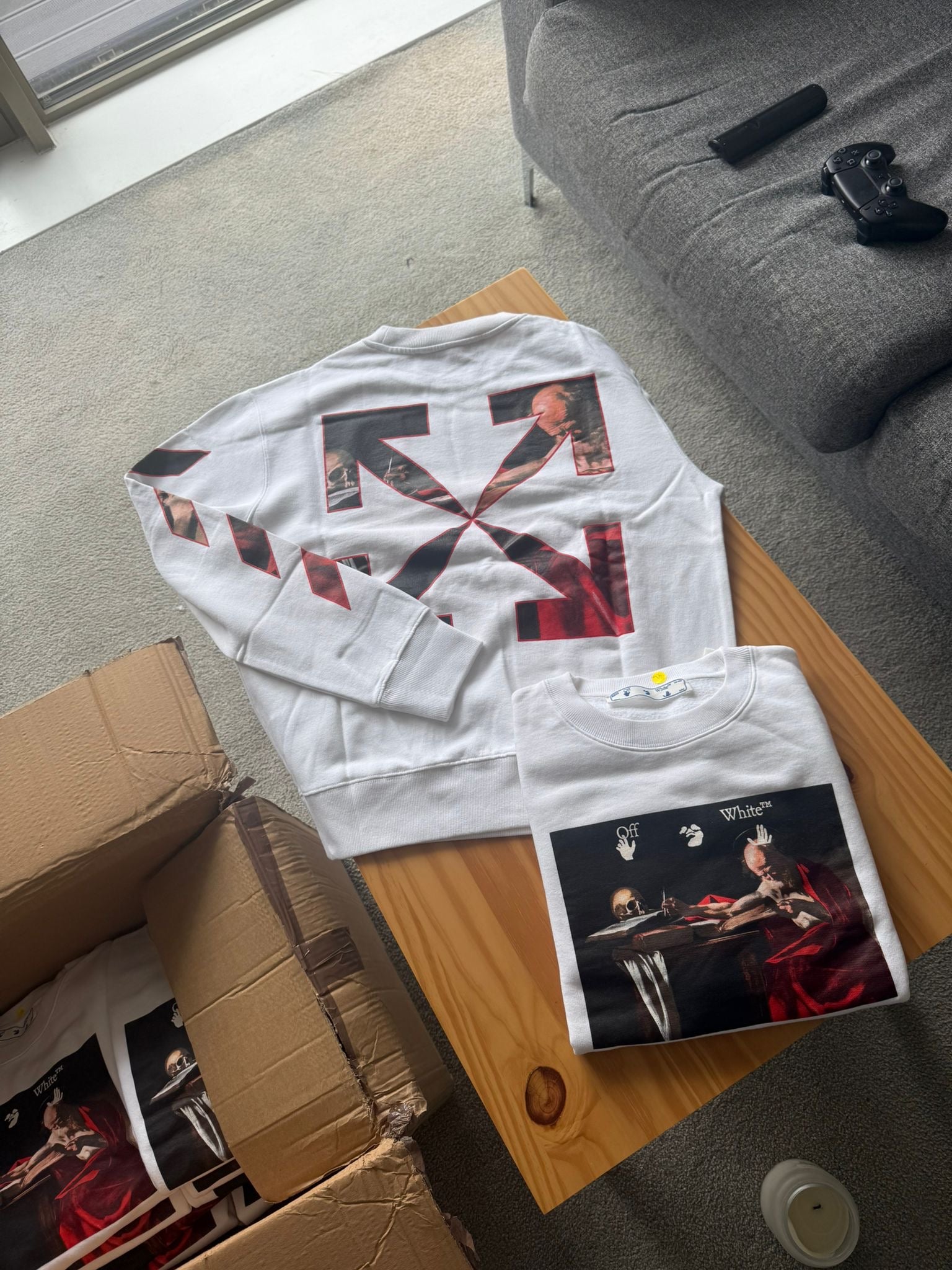 Off White Caravaggio Painting Sweatshirt White
