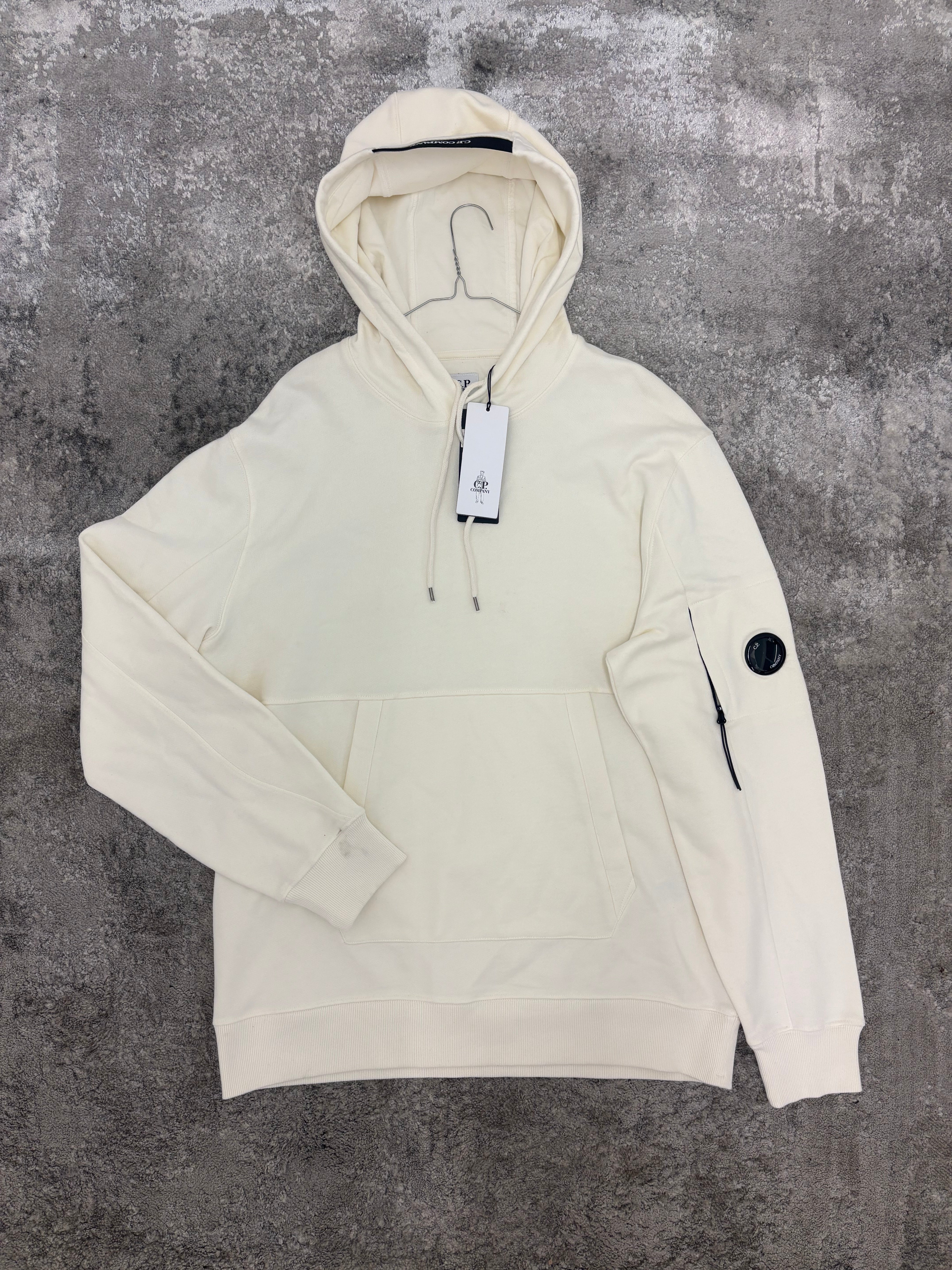 C.P. Company Micro Lens Hoodie Gauze White
