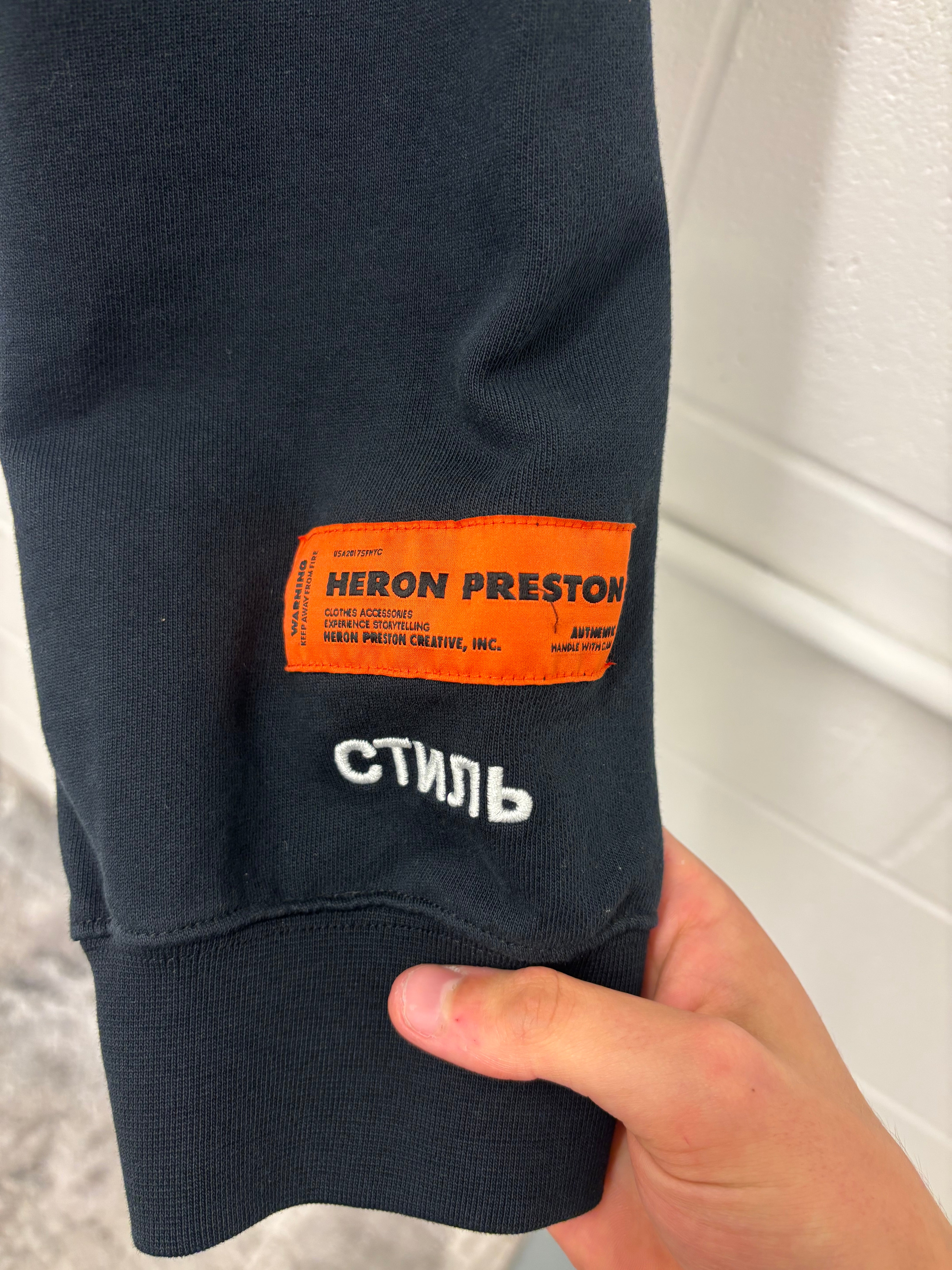Heron Preston Print Hoodie Black