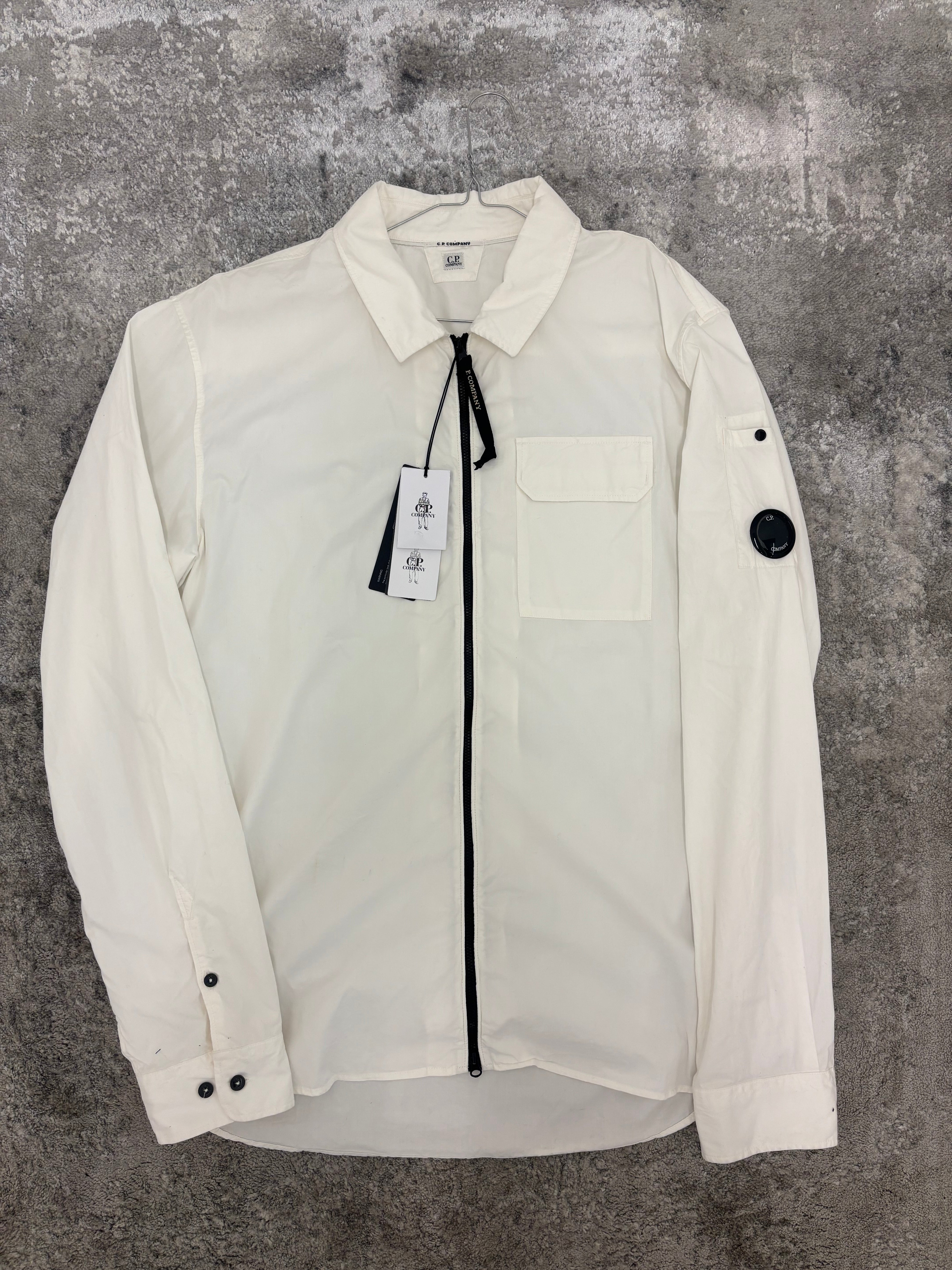 C.P. Company Zip Overshirt Gauze White