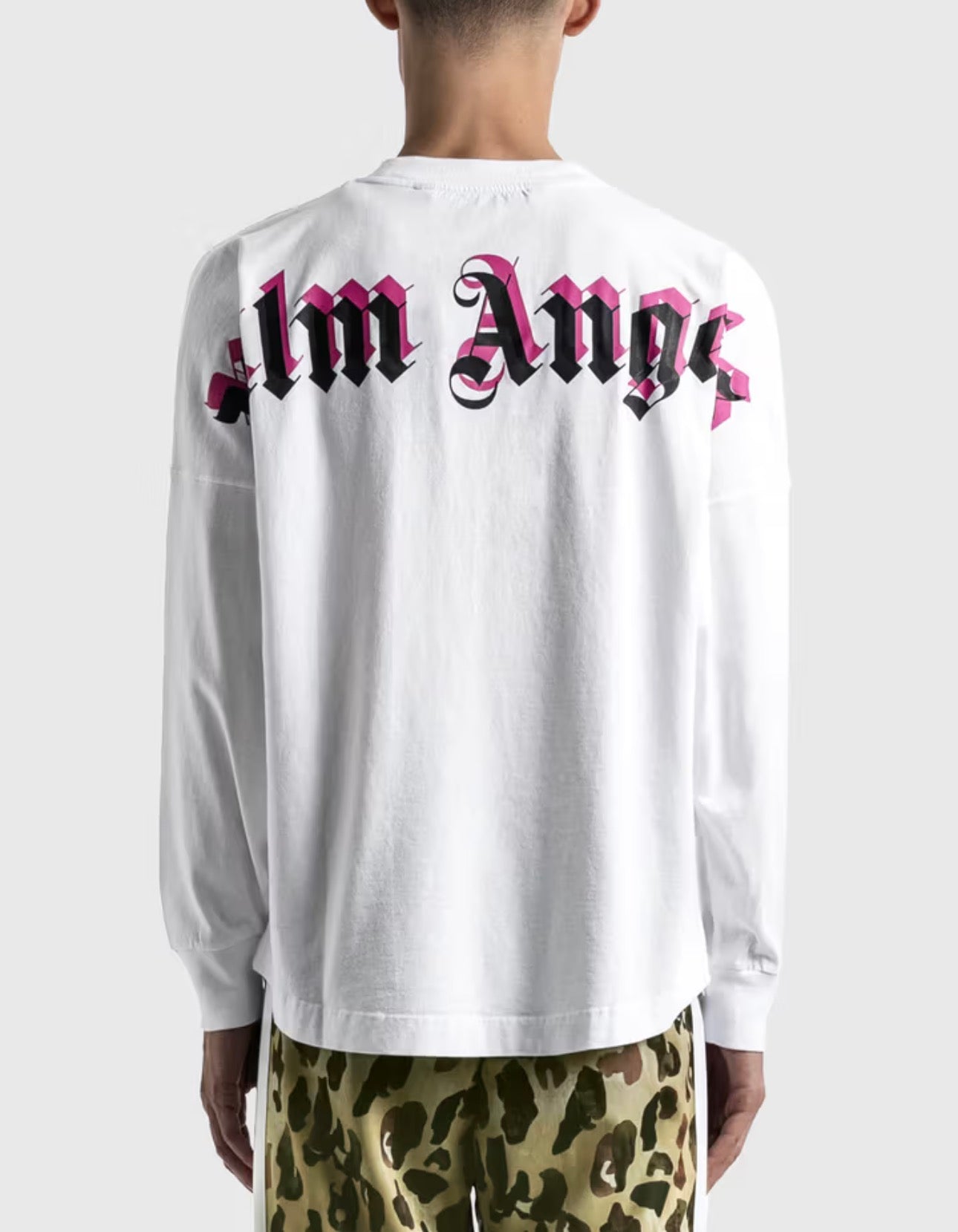 Palm Angles Double Logo Long Sleeve Tee White