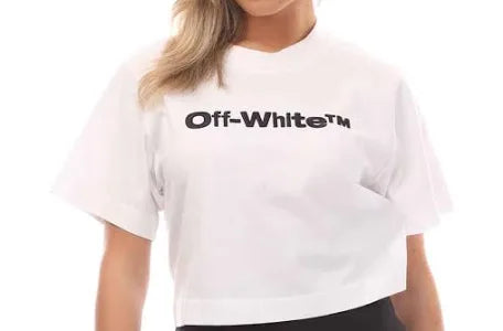 Off White Bounce Helvetica Crop Tee White/Black