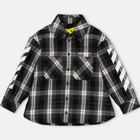 Off White Script Check Flannel Black/White