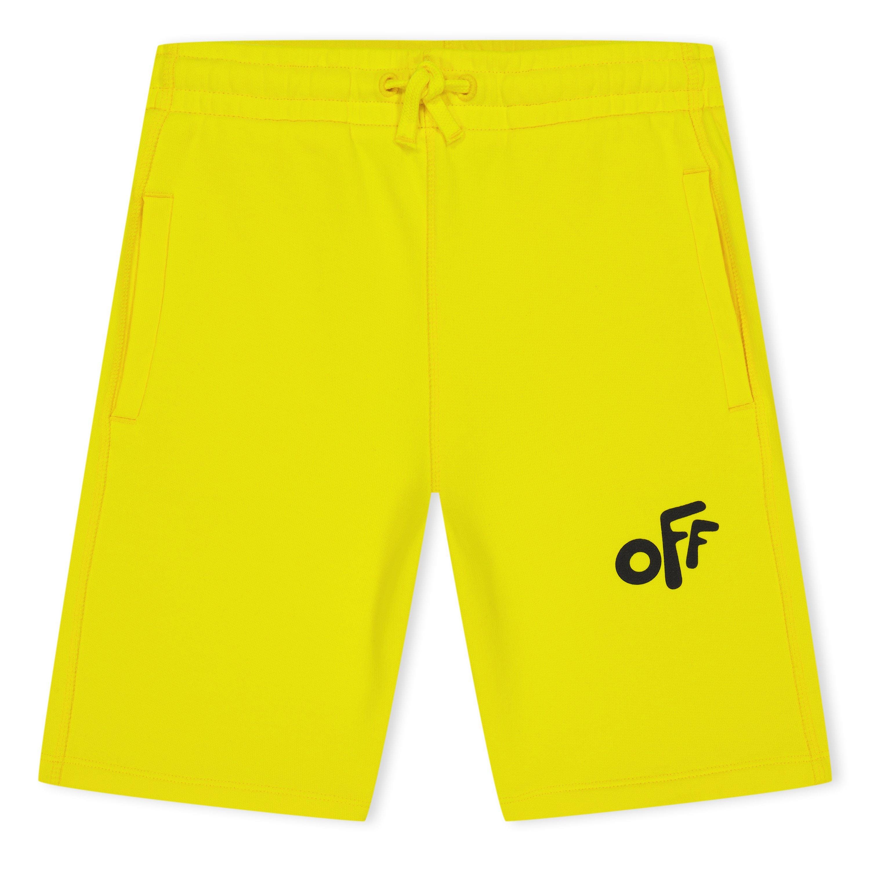 Off White Rounded Sweatshort Yellow/Black