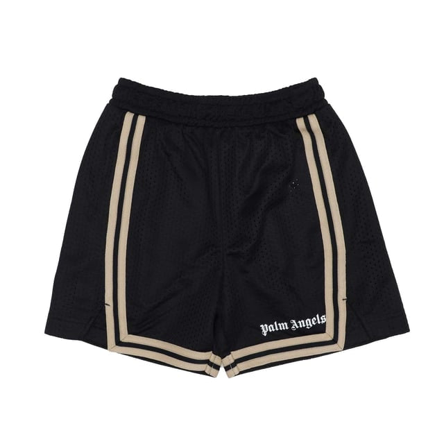 Palm Angels Logo Mesh Shorts Black/White