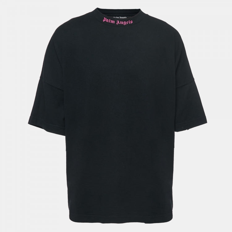 Palm Angel Logo Print Oversized T-shirt Black/Pink